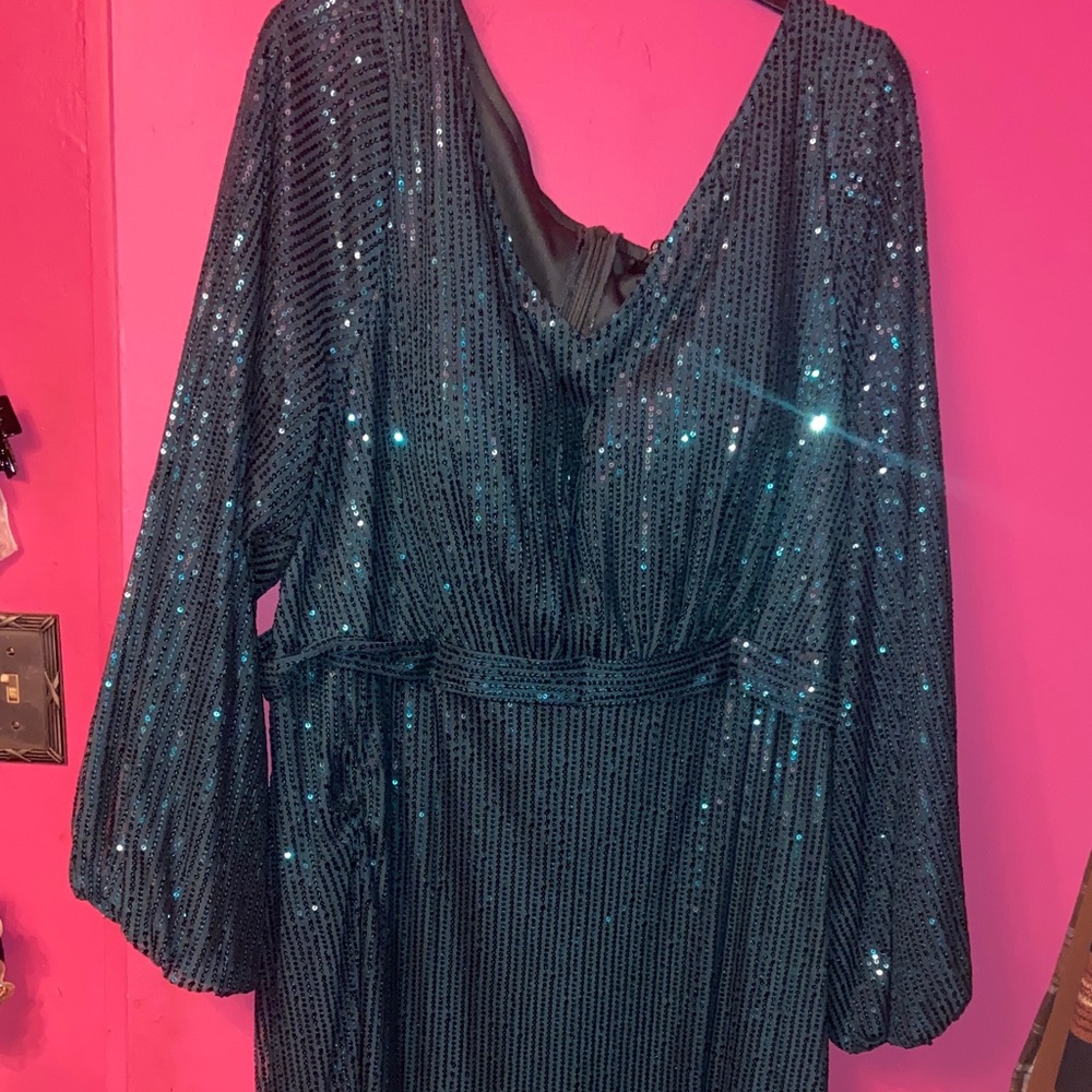 Sparkling Teal Sequin Dress